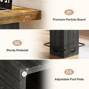 Square Counter Height Bar Table with Metal Footrest
