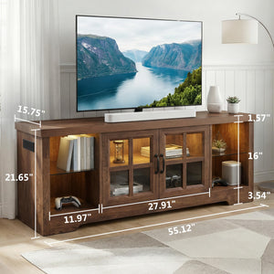 55" LED TV Stand with Charging Station