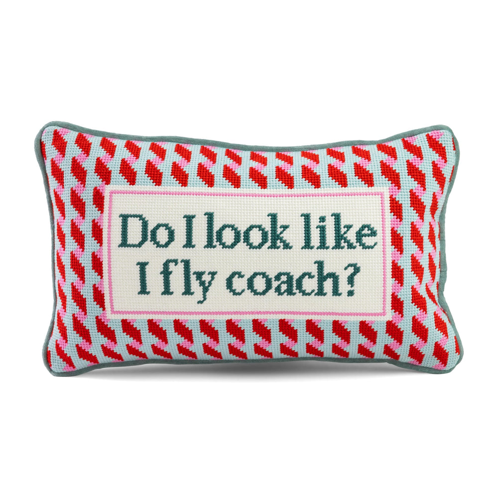 Needlepoint Decorative Throw Pillow – Fly Coach 9x15
