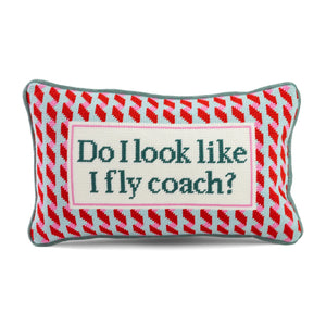 Needlepoint Decorative Throw Pillow – Fly Coach 9x15