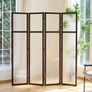 4-Panel Frosted Acrylic Room Divider