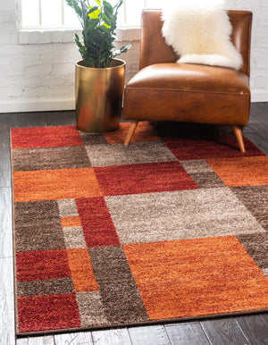 Patchwork Area Rug – Geometric Abstract, Polypropylene