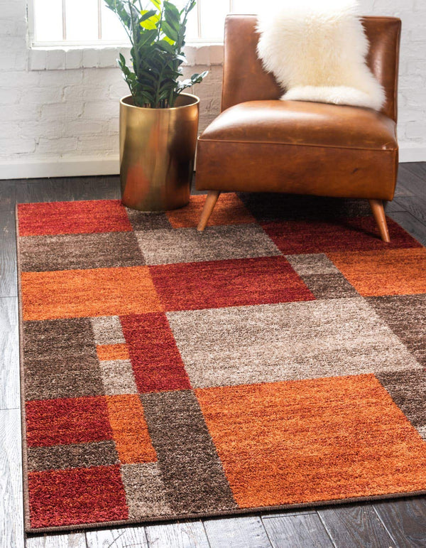 Patchwork Area Rug – Geometric Abstract, Polypropylene