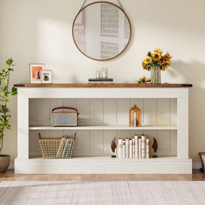 63-Inch Console Table with Shelves
