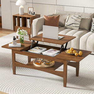 Lift Top Coffee Table with Open & Hidden Storage