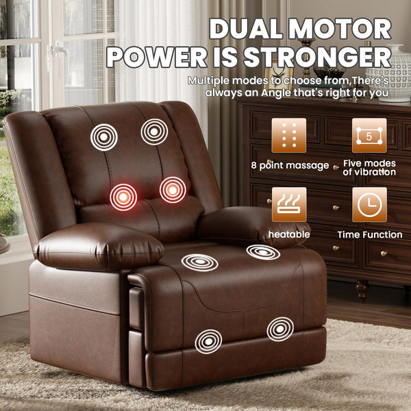 Power Lift Recliner Chair with Dual Motor, Massage & Heat