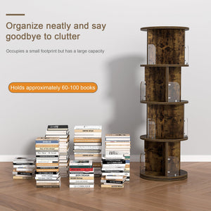 360° Rotating Bookshelf Tower