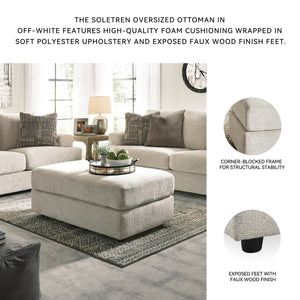 Oversized Chenille Accent Ottoman