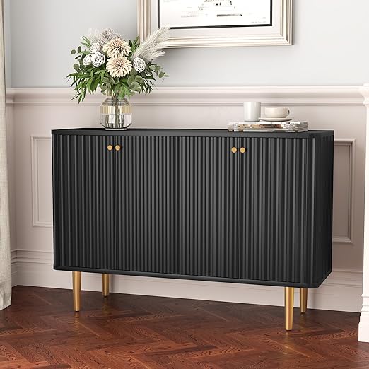 48" 4-Door Sideboard Buffet Cabinet with Removable Shelves