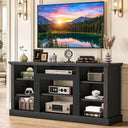 YITAHOME Farmhouse TV Stand for 75/80 Inch TVs, Entertainment Center with Adjustable Shelf & Open Storage, TV Console Table with Cord Management for Living Room, Bedroom (Walnut)