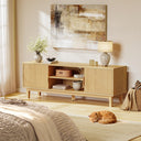 54" Fluted TV Stand with Cabinets & Adjustable Shelf