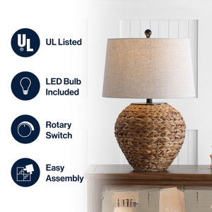 Water Hyacinth Farmhouse Basket Table Lamp