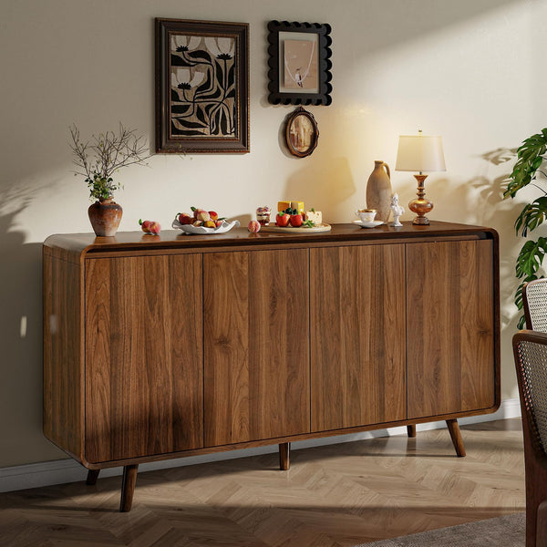 55" Mid-Century Modern Sideboard Buffet Cabinet with Storage