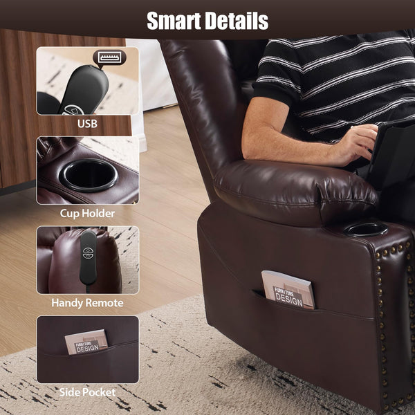 Oversized Power Lift Recliner Chair with Heat & Massage