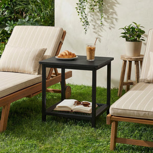 2-Tier Outdoor Side Table with Storage