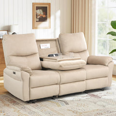 3-Seat Power Reclining Sofa with Console & Cup Holders