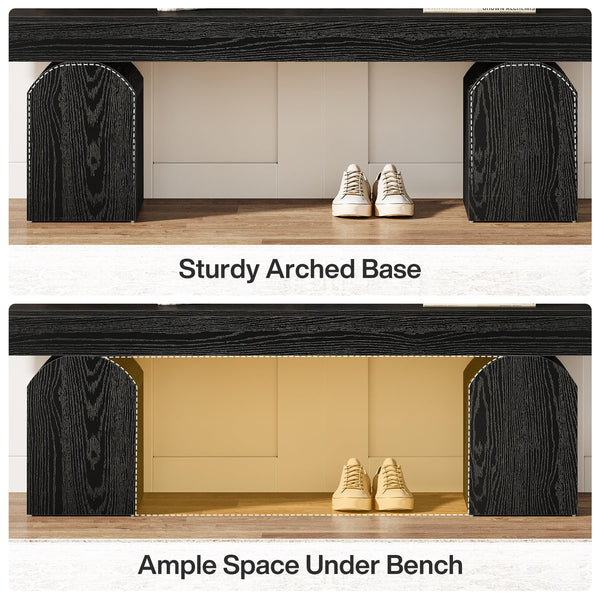 59" Entryway Bench with Arched Bases