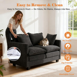 50" Loveseat Sofa with Deep Seat and Pillows