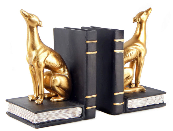 Greyhound Dog Bookends – Golden, 7 Inch