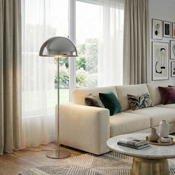 Mushroom Floor Lamp with Color Changing LED & Metal Dome Shade