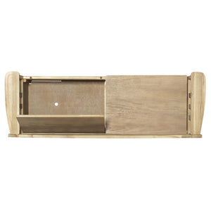 Acacia Wood Storage Bench with Split Seat