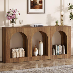 70.9" Console Table with 3 Arched Shelves