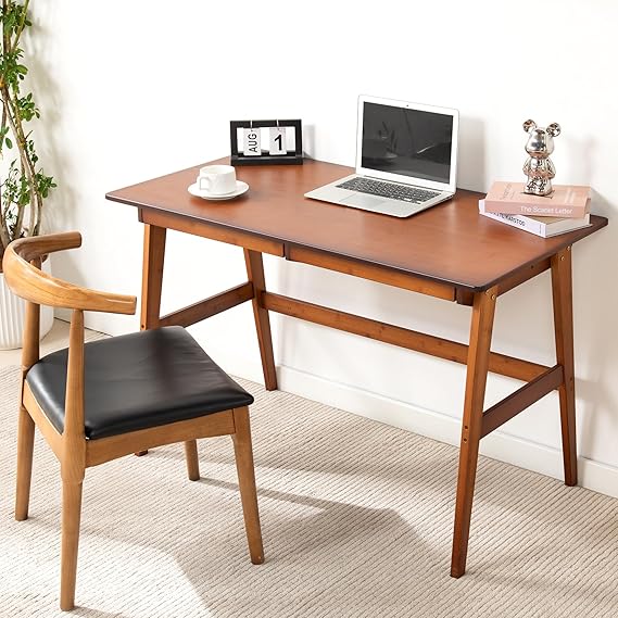 Bamboo Computer Desk with 2 Drawers