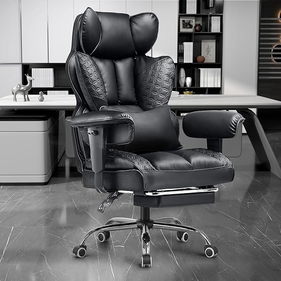 High-Back Ergonomic Office Chair – Reclining, Footrest & Pocket Spring Lumbar Support