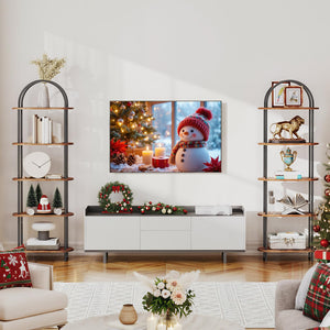 5-Tier Arched Bookshelf with Metal Frame
