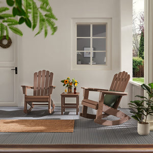 Adirondack Rocking Chair Set of 2 – Recycled Plastic Outdoor Patio Rocker