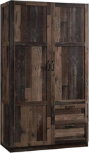 Wardrobe Storage Cabinet with Drawers and Hanging Rail