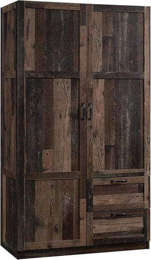 Wardrobe Storage Cabinet with Drawers and Hanging Rail