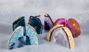 Natural Agate Bookends – Green & Teal