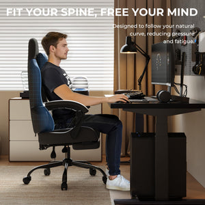 Ergonomic Gaming Chair with Footrest & Massage Lumbar