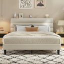 Velvet Upholstered Platform Bed Frame with Headboard