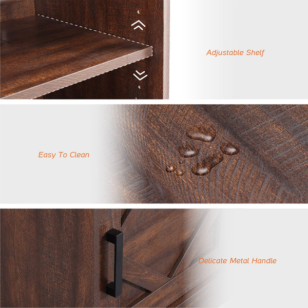Farmhouse TV Stand for up to 110" TV, 3-in-1 Entertainment Center with Drawers & Cabinets