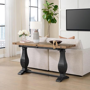 Farmhouse Flip-Top Console Dining Table – Solid Pine Wood