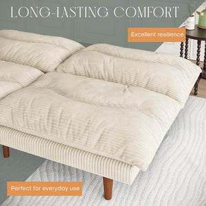 Futon Sofa Bed with Adjustable Backrest – Convertible Loveseat Sleeper