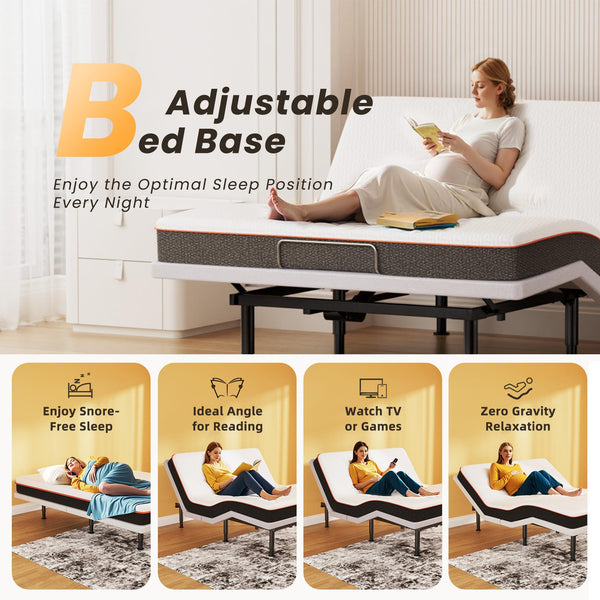 Electric Adjustable Bed Frame with Wireless Remote