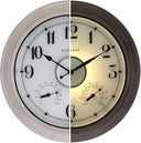 18-Inch Illuminated Outdoor Wall Clock with Thermometer & Hygrometer