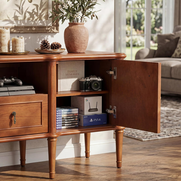 63" TV Stand with Power Outlet & Storage