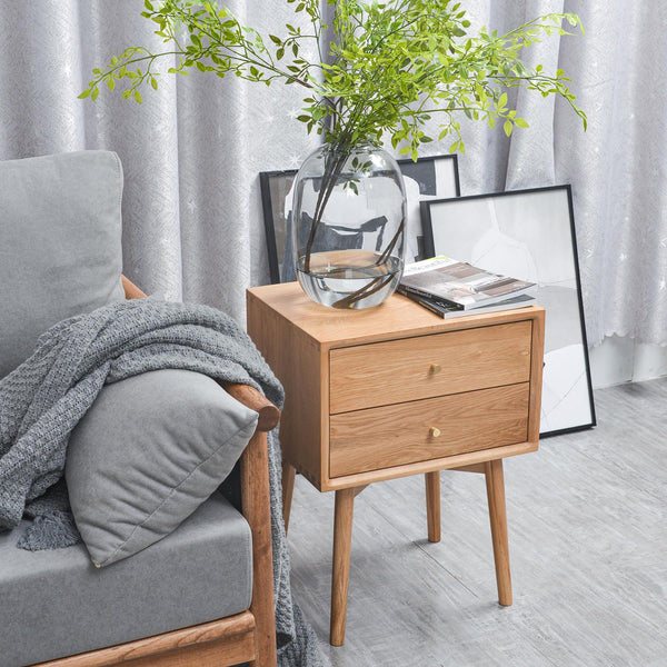 Solid Wood Nightstand with Drawer