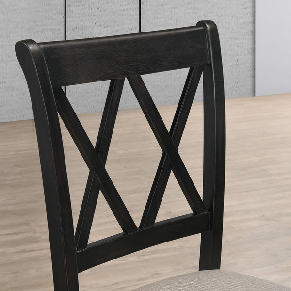 Cross-Back Fabric Upholstered Dining Chair Set of 2