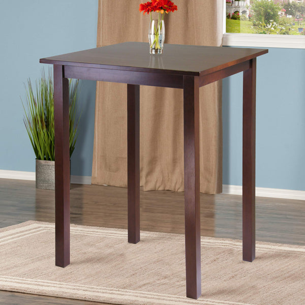 Square Solid Wood Pub Dining Table – Antique Walnut