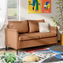2-Seater Faux Leather Loveseat Sofa