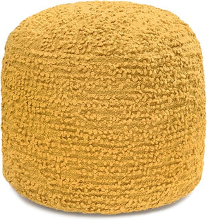 Round Pouf Ottoman Footrest – Cotton Polyester Floor Seating