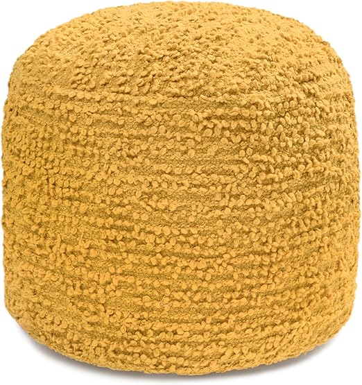Round Pouf Ottoman Footrest – Cotton Polyester Floor Seating
