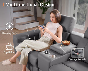 Electric Reclining Sectional Sofa with Console