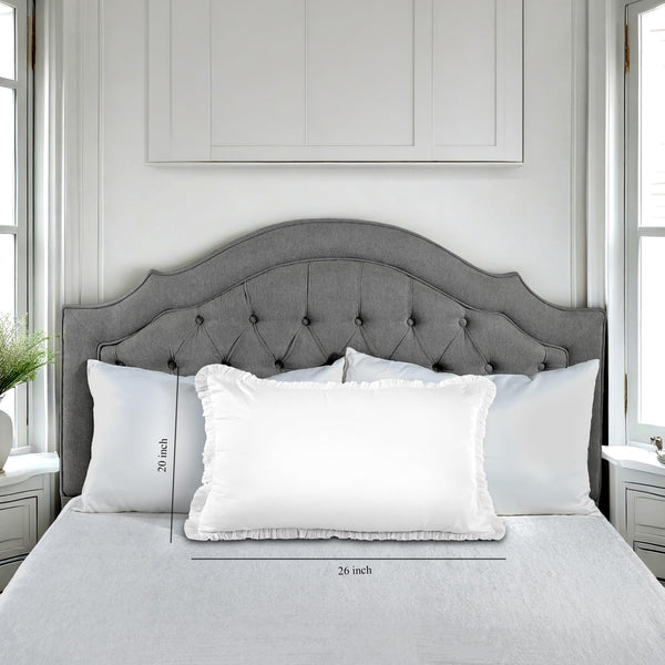 White Cotton Ruffle Throw Pillow Covers – Pack of 2