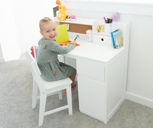 Kids Desk and Chair Set with Hutch and Storage